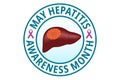 May hepatisis awareness month flat vector illustration. Protection, healthcare, prevention concept.