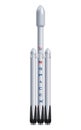 May 07, 2018: Illustration of the Falcon Heavy rocket, produced by SpaceX. Royalty Free Stock Photo