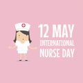 12 May. International Nurse Day cartoon character.