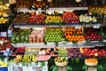 May 3, 2021 - Istanbul, Turkey: Street Fruit Shop with fresh fruits and vegetables. Royalty Free Stock Photo