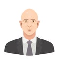 May, 2018. Jeff Bezos. Jeffrey Preston Bezos - the famous entrepreneur and founder, richest businessman. Vector flat