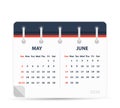 May June 2020 - Calendar Icon - Double Calendar