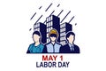 May 1, Labour day mayday flag vector Illustration.