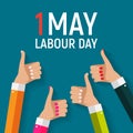 1 May Labour Day Poster or Banner. Vector Illustration Royalty Free Stock Photo