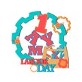 1 may - labour day. vector happy labour day poster or banner Royalty Free Stock Photo