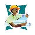 1 may labour day. vector happy labour day poster or banner with clenched fist in EPS10 Royalty Free Stock Photo