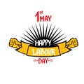 1 may - labour day. vector labour day poster Royalty Free Stock Photo