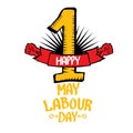 1 may - labour day. vector labour day poster Royalty Free Stock Photo