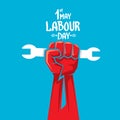 1 may - labour day. vector labour day poster Royalty Free Stock Photo