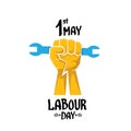 1 may - labour day. vector labour day poster Royalty Free Stock Photo