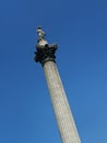 14 May 2023: London, England - view of Nelson's column at an angle Royalty Free Stock Photo