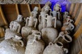 Antique Greek and Roman amphorae raised from the seabed. Royalty Free Stock Photo