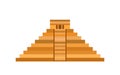 Maya pyramid icon, Temple of Kukulcan, El Castillo pyramid in Chichen Itza flat design, ancient Mayan sacred architecture Royalty Free Stock Photo