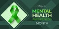 May is Mental Health Awareness Month. Vector banner Royalty Free Stock Photo