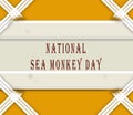 May month, day of May. National Sea Monkey Day, on yellow Background Royalty Free Stock Photo