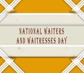 May month, day of May. National Waiters and Waitresses Day, on yellow Background