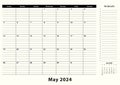 May 2024 Monthly Business Desk Pad Calendar Royalty Free Stock Photo