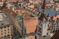 22 May 2019 Munich, Germany - panoramic view of Munich from Peterskirche tower St. Peter`s Church