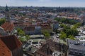 22 May 2019 Munich, Germany - panoramic view of Munich from Peterskirche tower St. Peter`s Church