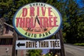 MAY 31, 2019, N CALIFORNIA, USA - Drive through Tree in Avenue of Giants and giant redwood forest along Route 101 in N California Royalty Free Stock Photo