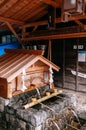 Temizuya holy water pavilion at shrine in Narai-Juku post town,