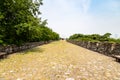 May 2017 - Nanjing, Jiangsu, China - a section of the old Ming Dynasty city walls near Jiming temple.