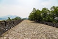 May 2017 - Nanjing, Jiangu, China - tourists walk on a section of the old Ming Dynasty city walls