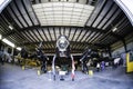 May 5 2016 - Nanton Alberta Canada - Vintage World war 2 Lancaster Bomber at the Nanton Bomber Command Museum of Canada