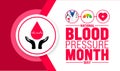 May is National Blood Pressure Month background template. Holiday concept. use to background, banner, placard, Royalty Free Stock Photo