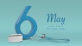 6 May national nurses day 3d rendering template