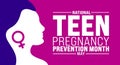 May is National Teen Pregnancy Prevention Month background template. Holiday concept. use to background, banner, Royalty Free Stock Photo