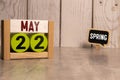 May 22nd. Image of may 22 wooden color calendar