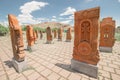 Carved from stone tuff khachkars dedicated to the letters of the Armenian alphabet and its founder