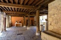 May 2019, Pedraza, Castilla Y Leon, Spain: small courtyard behind Plaza Mayor.