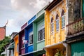 Old Phuket Sino Portuguese colourful houses in Soi Romanee in Phuket Old town area. Thailand Royalty Free Stock Photo