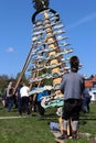 May Pole setting up in Bavaria on May Day