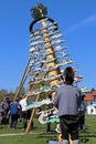 May Pole setting up in Bavaria on May Day