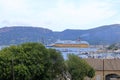 May 29 2023 - Porto-Vecchio, Corsica, France: view over harbor and coastal cityscape with yachts and boats