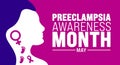 May is Preeclampsia Awareness Month background template. Holiday concept. use to background, banner, placard, card, Royalty Free Stock Photo