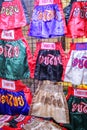 May 2017 Rayong;Thailand :Thai Boxing shorts pants in market