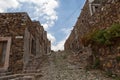 Colonial cobblestone street Real de CAtorce Mexico Royalty Free Stock Photo