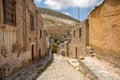 May 22, 2014 Real de Catorce, Mexico: narrow cobblestone streets Royalty Free Stock Photo