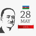 28 May, 1918 Republic Day poster with former president Mammademin Rasulzade