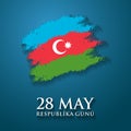 28 May Respublika gunu. Translation from azerbaijani: 28th May Republic day of Azerbaijan Royalty Free Stock Photo