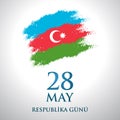 28 May Respublika gunu. Translation from azerbaijani: 28th May Republic day of Azerbaijan Royalty Free Stock Photo