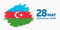 28 May Respublika gunu. Translation from azerbaijani: 28th May R Royalty Free Stock Photo