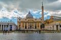 May 23, 2015 Rome, Italy: Amazing exterior view of Saint Peter`s Basilica in Vatican City Italy