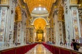 May 23, 2015 Rome, Italy: Magnificent interior view of Saint Peter`s Basilica in Vatican City Italy Royalty Free Stock Photo