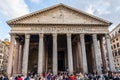 May 23, 2015 Rome, Italy: Magnificent view of famous Roman Pantheon exterior in Rome Italy