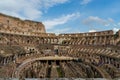 May 23, 2015 Rome, Italy: Panoramic interior view of famous Roman Colosseum in Rome Italy